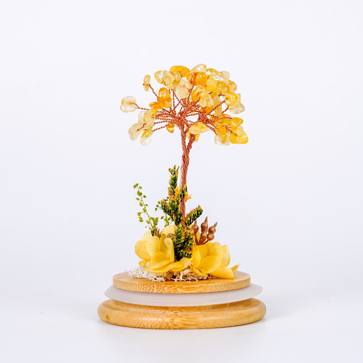 水晶樹永生花玻璃罩系列 (Crystal Tree Preserved Flower Dome Series) | 天然水晶與永生花的恆久祝福