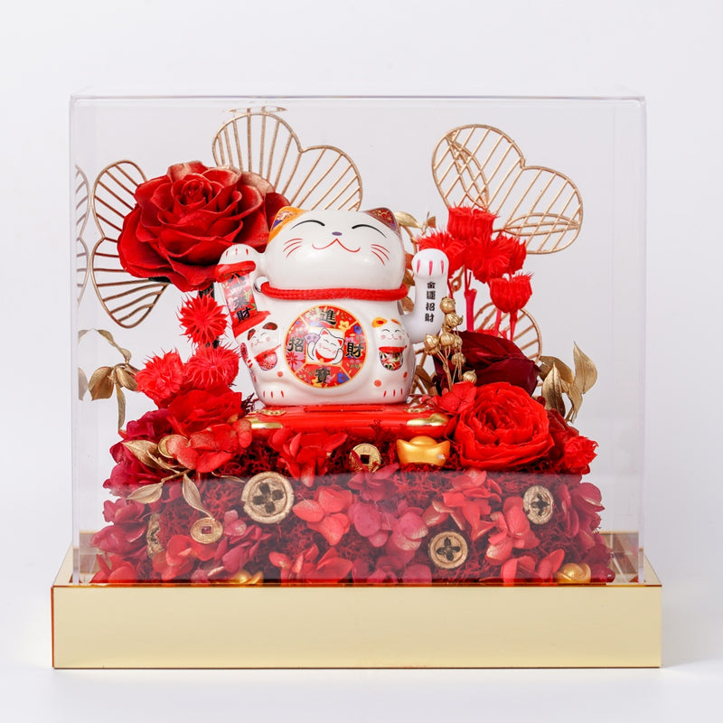 Acrylic Lucky Cat (Waving Red)