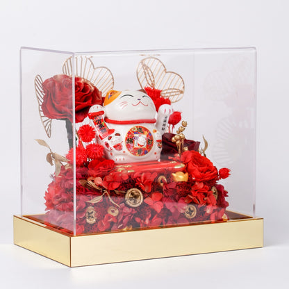 Acrylic Lucky Cat (Waving Red)
