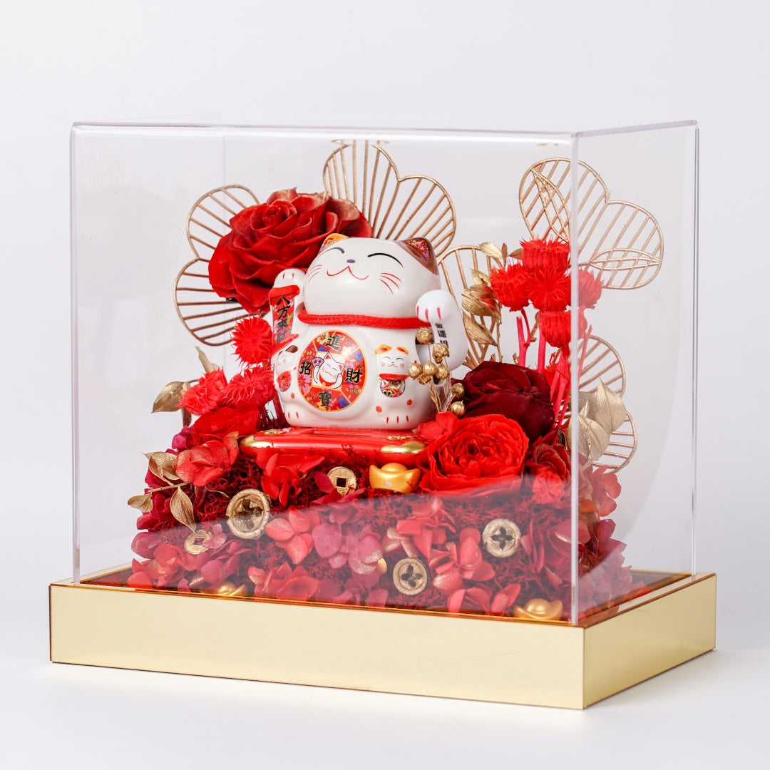 Acrylic Lucky Cat (Waving Red)