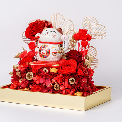 Acrylic Lucky Cat (Waving Red)