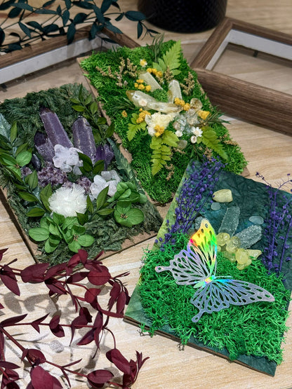 Serene Purple Amethyst Preserved Flower Photo Frame Ornament