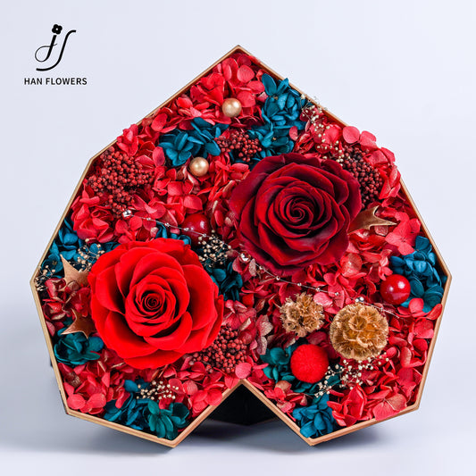 Preserved Flower Heart-shaped Box