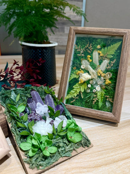 Serene Purple Amethyst Preserved Flower Photo Frame Ornament