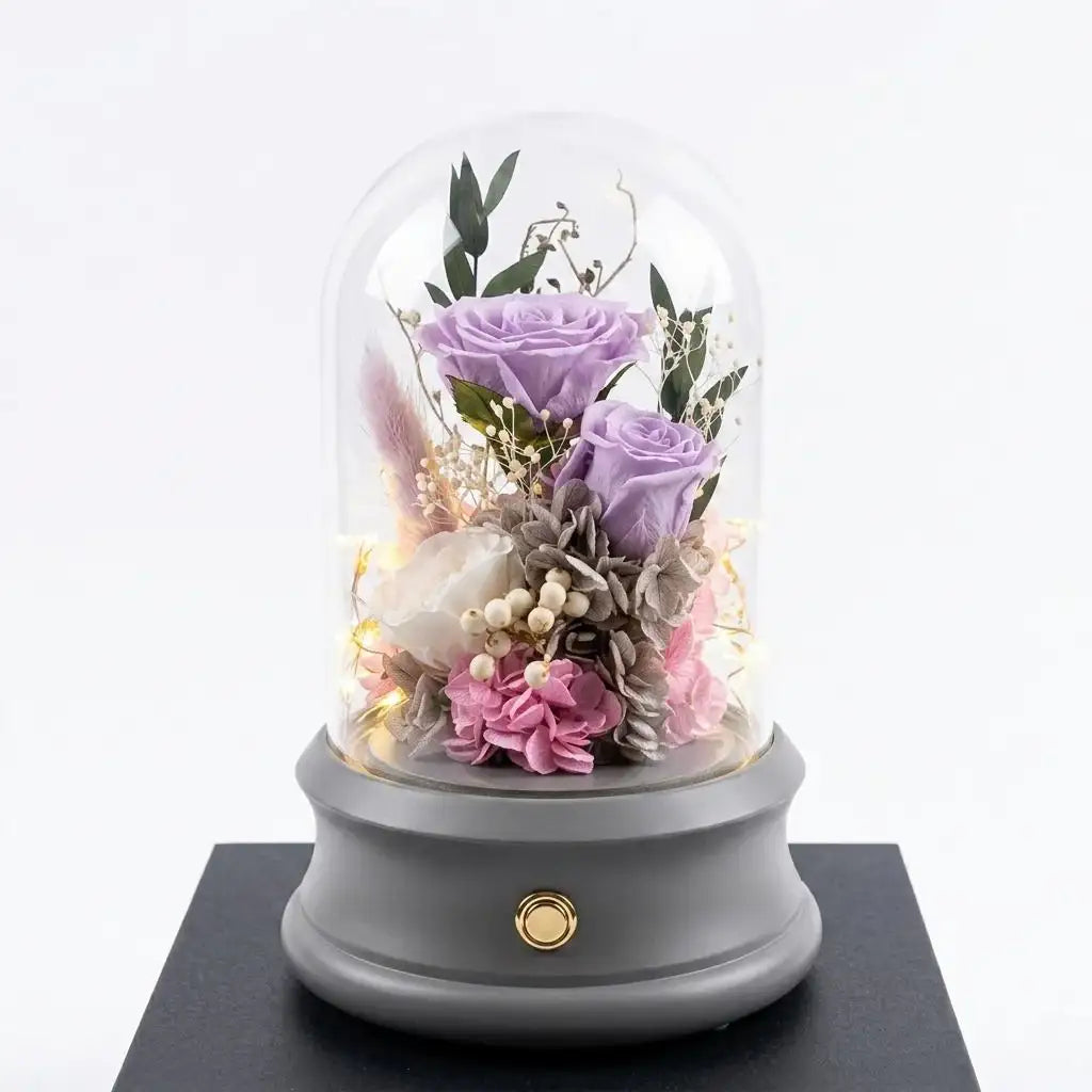 Rose Echo Bluetooth Speaker | Preserved Rose Bluetooth Speaker with Glass Dome (2 colors available)